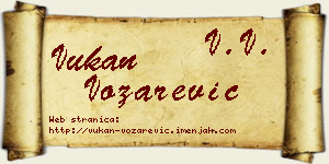 Vukan Vozarević vizit kartica